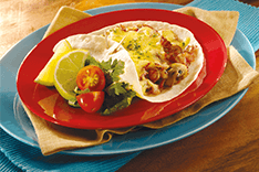 TACOS DE TORTILLA CON CHAMPIÑONES