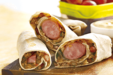 WRAP DE GALLO PINTO CON SALCHICHA
