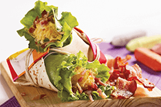 WRAP DE TOCINETA Y QUESO CHEDDAR